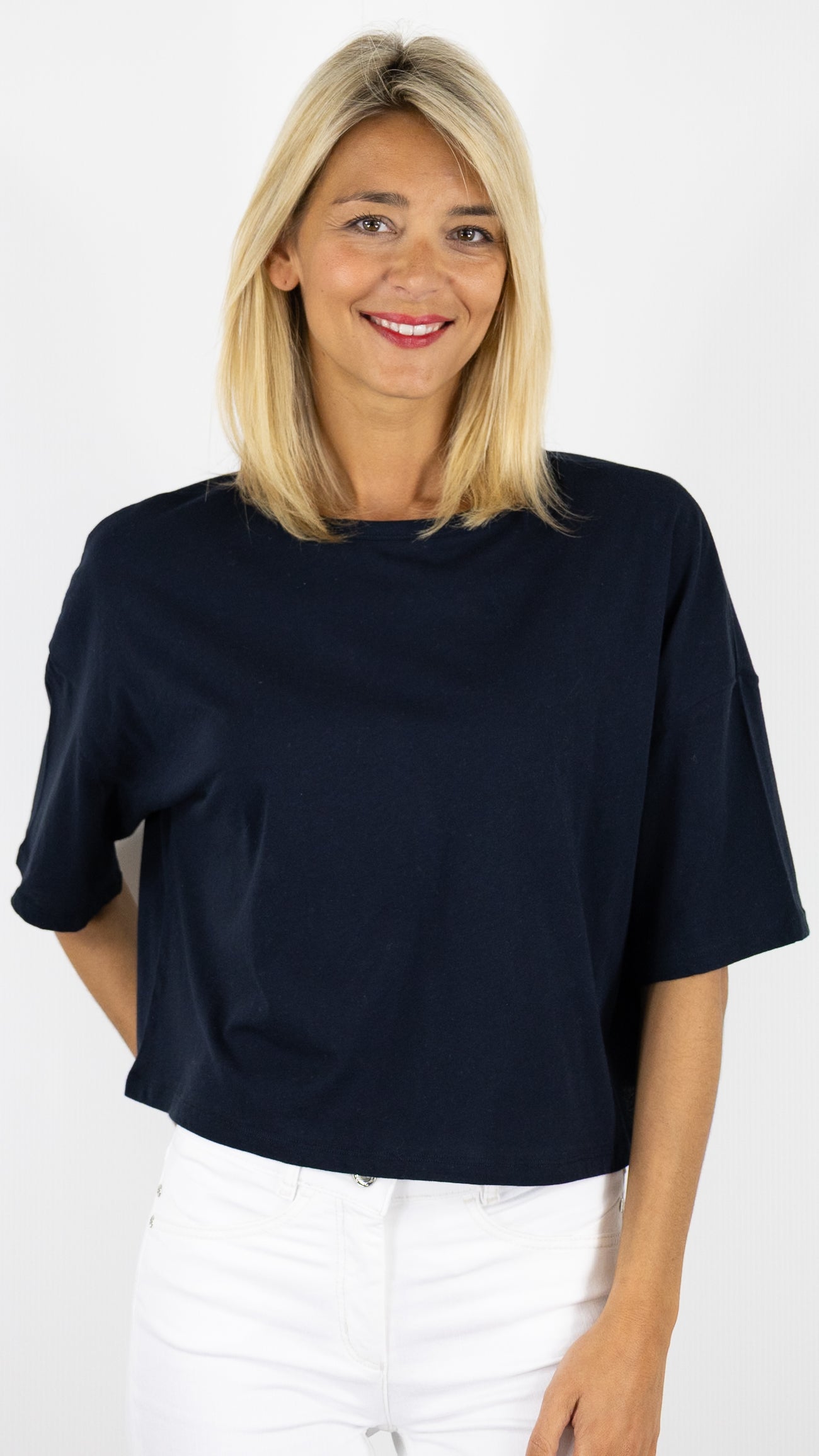 TEE-SHIRT OVERSIZE MANCHES COURTES MAJESTIC FILATURES FTS981/M392#COLOR_003/MARINE