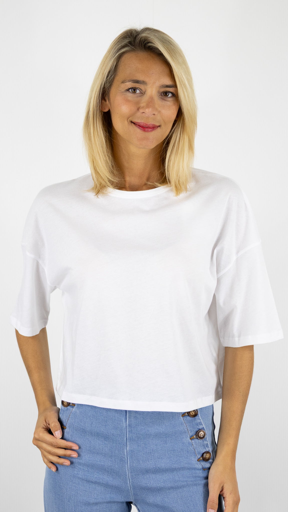 TEE-SHIRT OVERSIZE MANCHES COURTES MAJESTIC FILATURES FTS981/M392#COLOR_001/BLANC