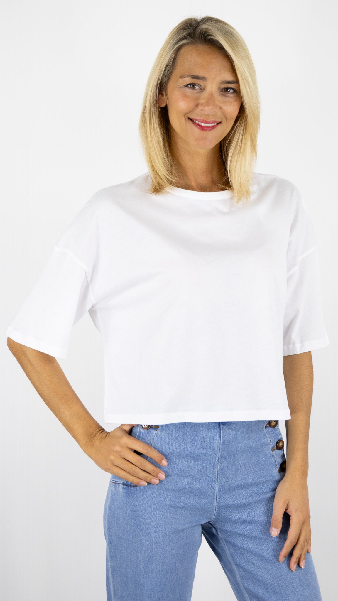 TEE-SHIRT OVERSIZE MANCHES COURTES MAJESTIC FILATURES FTS981/M392#COLOR_001/BLANC