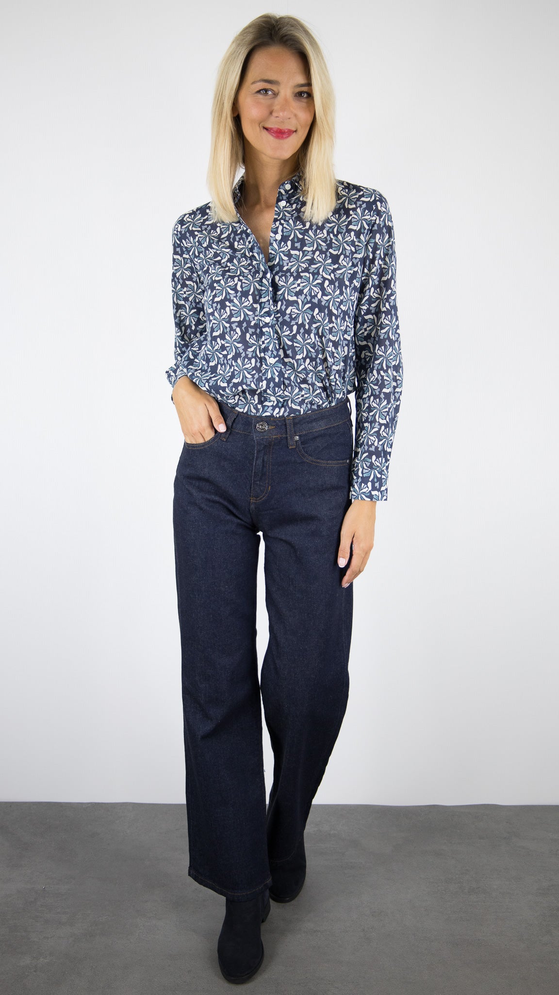 JEANS DROIT DENIM STUDIO GABIN RECYCLED BLUE RAW RINSE BRUT