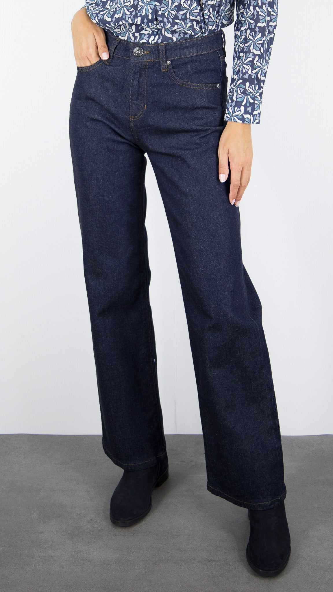 JEANS DROIT DENIM STUDIO GABIN RECYCLED BLUE RAW RINSE BRUT