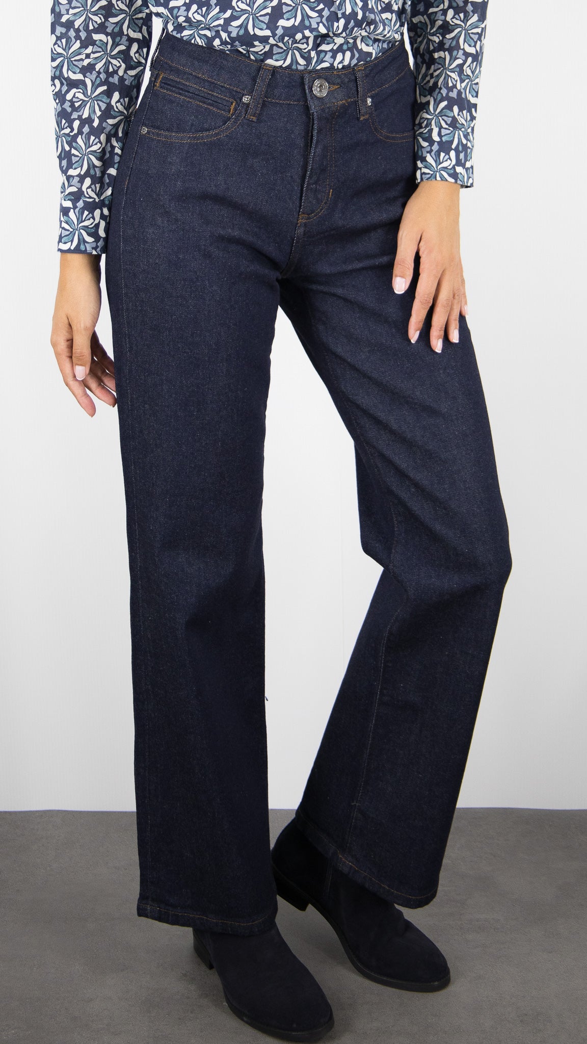 JEANS DROIT DENIM STUDIO GABIN RECYCLED BLUE RAW RINSE BRUT