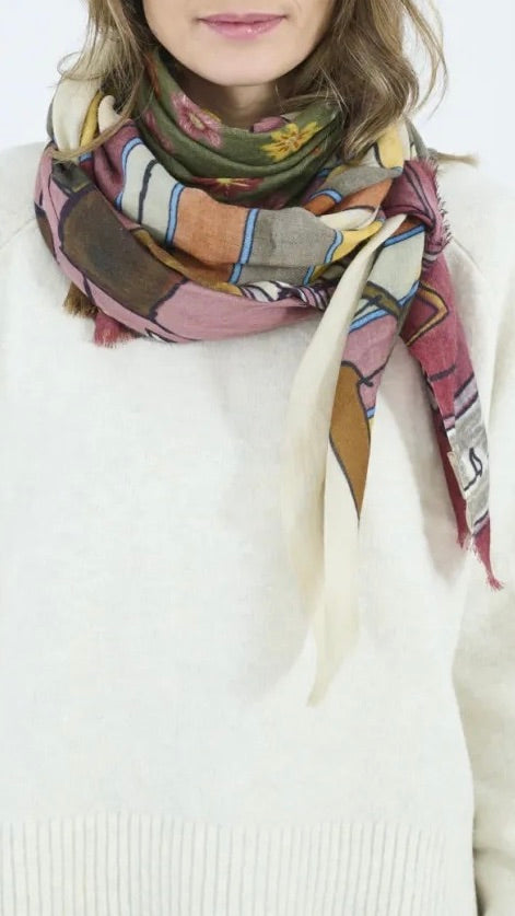 ECHARPE EN LAINE ET SOIE POUR FEMME STORIATIPIC GAYA#COLOR_ROSE