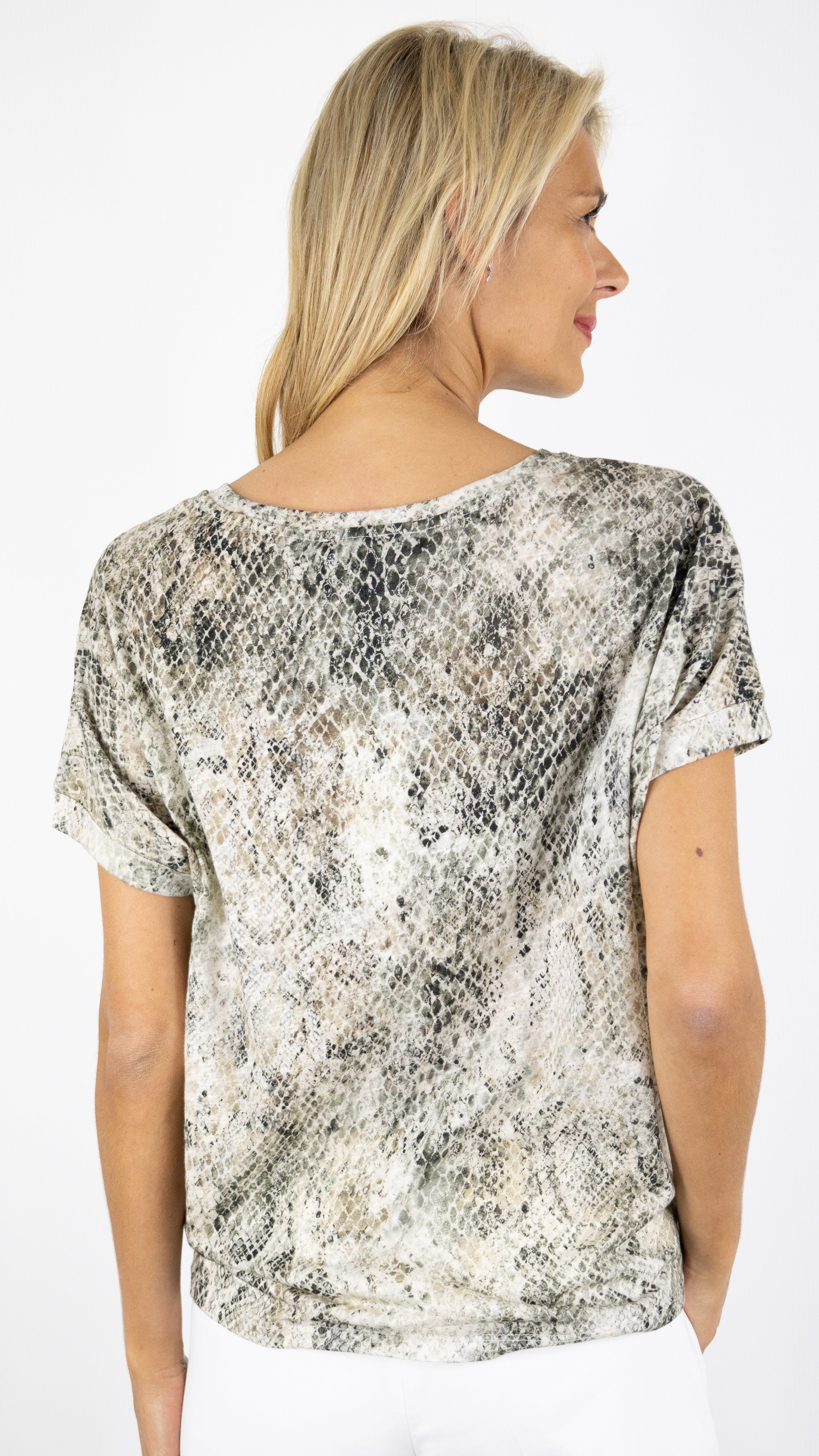 TEE-SHIRT IMPRIME PYTHON GERARD DAREL GENEVIEVE KAKI