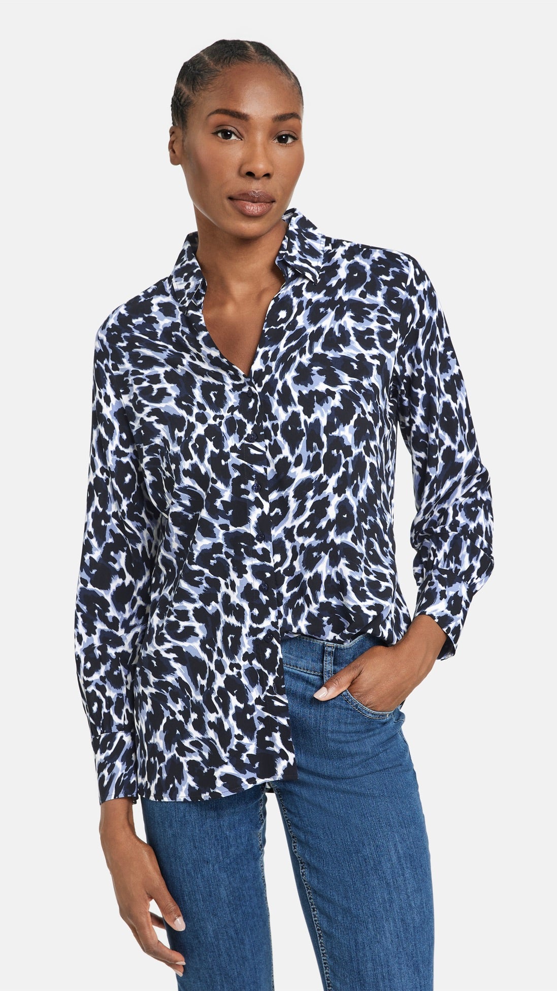 LIQUETTE IMPRIMEE 160031 66423 GERRY WEBER BLEU GRIS