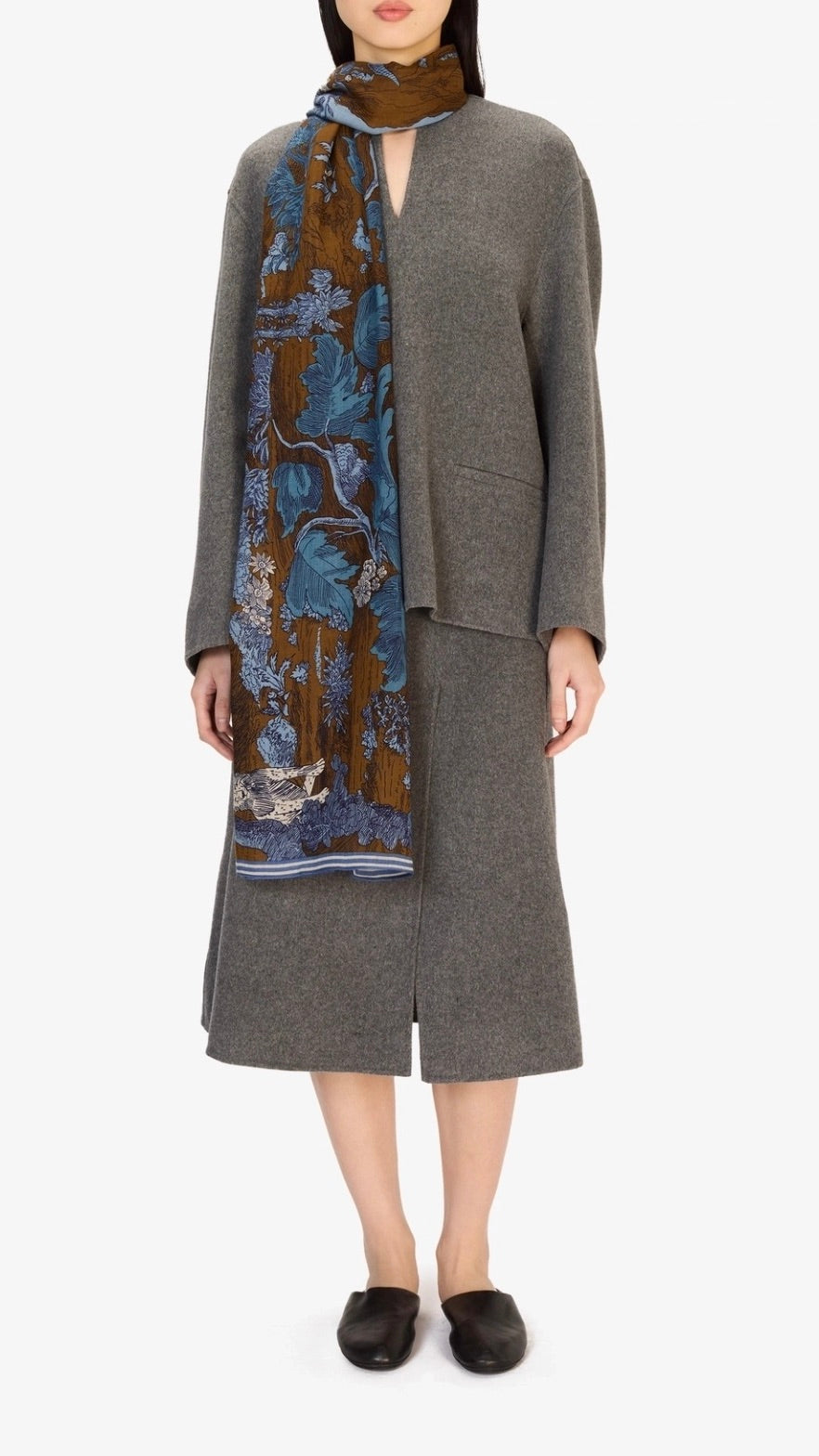 ECHARPE EN LAINE IMPRIMEE POUR FEMME INOUI EDITIONS HISTOIRE#COLOR_BLEU