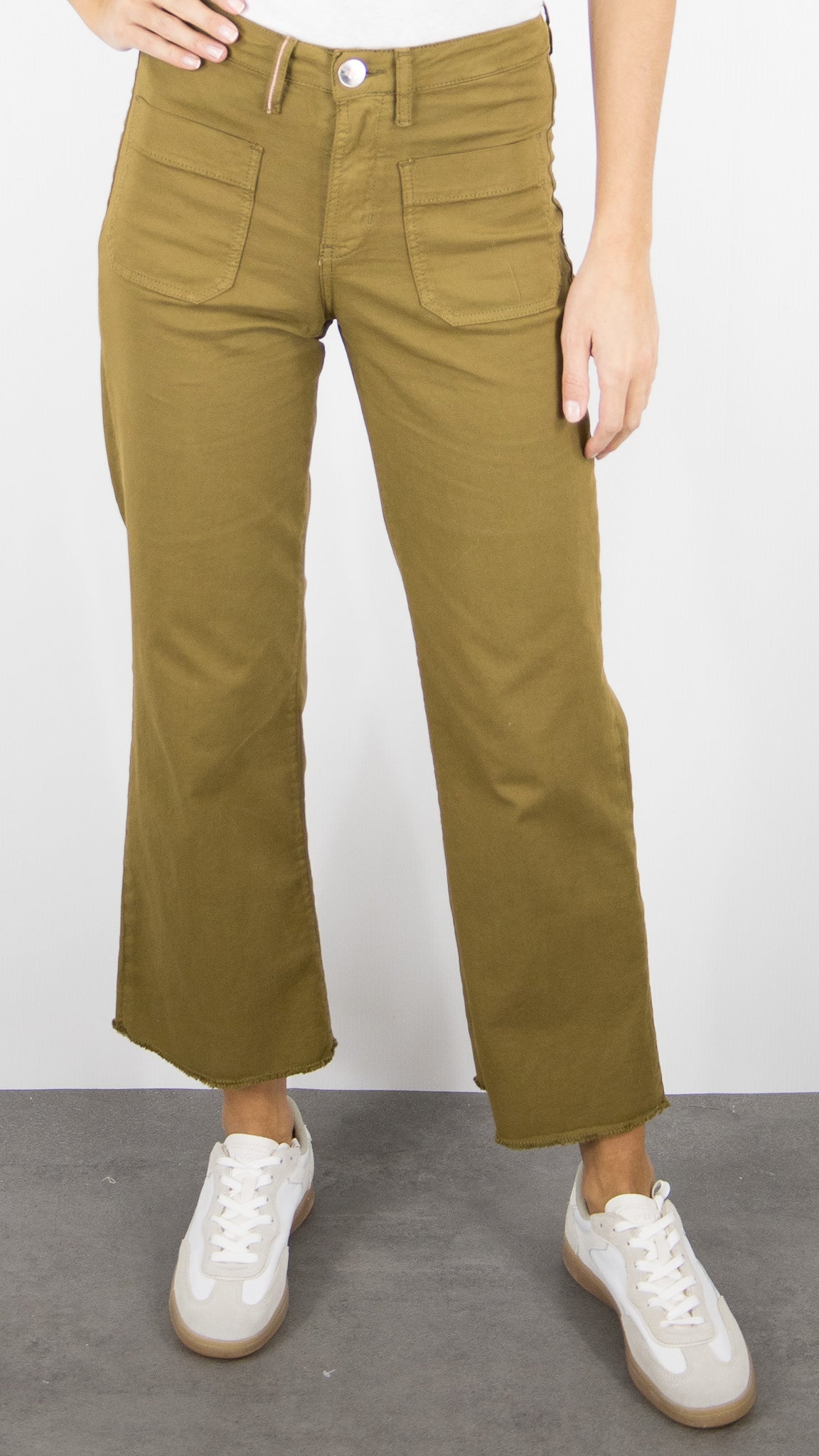 PANTALON 7/8 LARGE POUR FEMME ISLOW HOPE LIGHT GABARDINE#COLOR_FOSSILE/BRONZE
