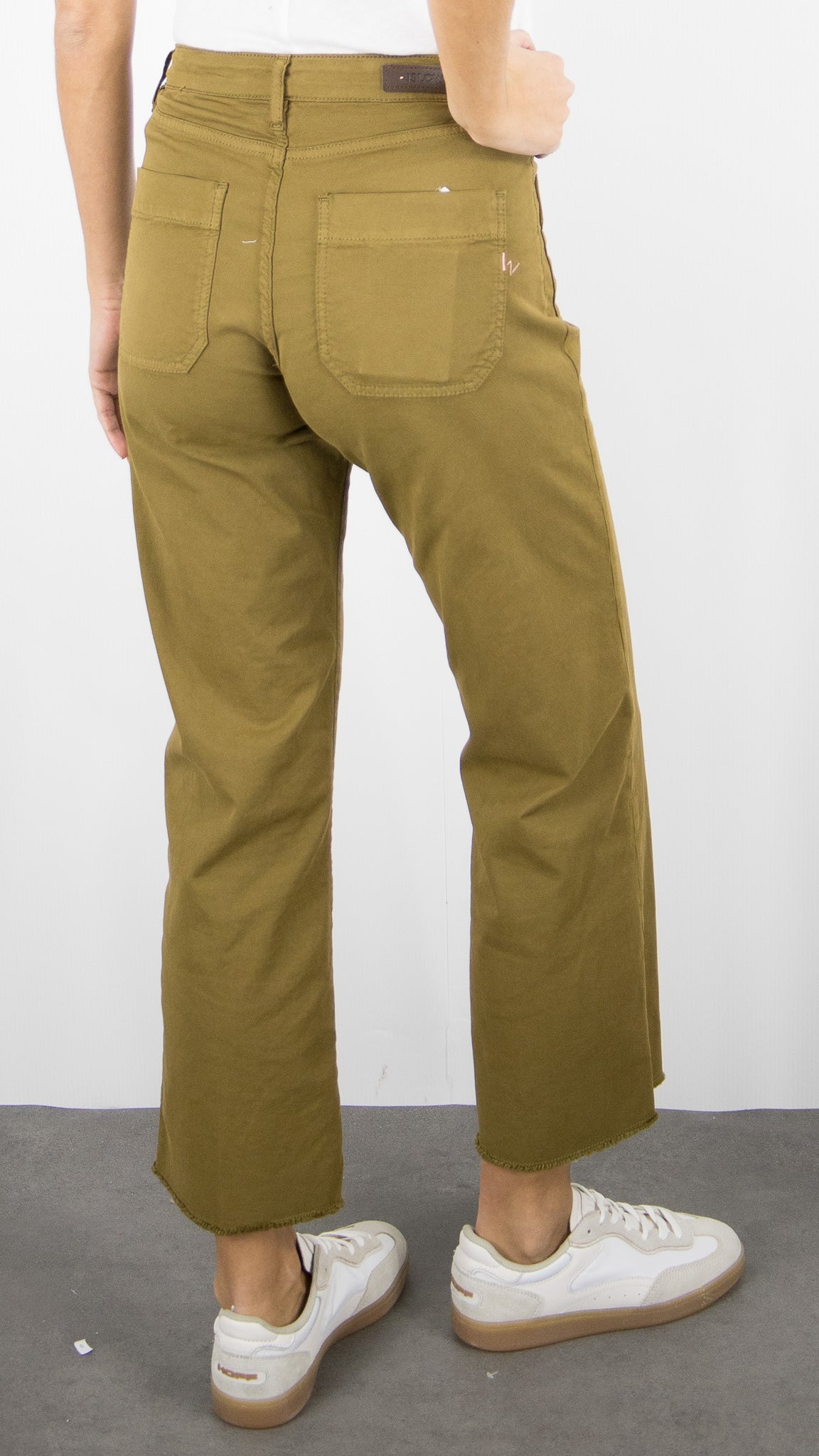 PANTALON 7/8 LARGE POUR FEMME ISLOW HOPE LIGHT GABARDINE#COLOR_FOSSILE/BRONZE