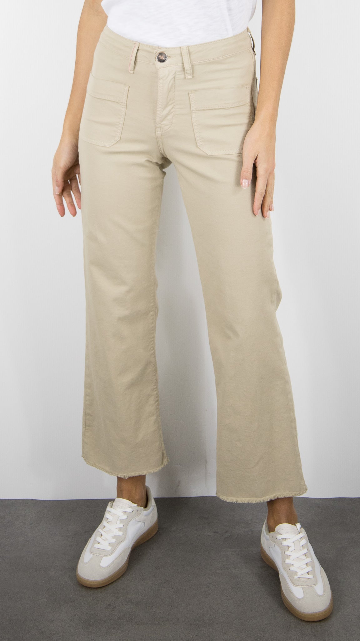 PANTALON 7/8 LARGE POUR FEMME ISLOW HOPE LIGHT GABARDINE#COLOR_SAHARA/BEIGE