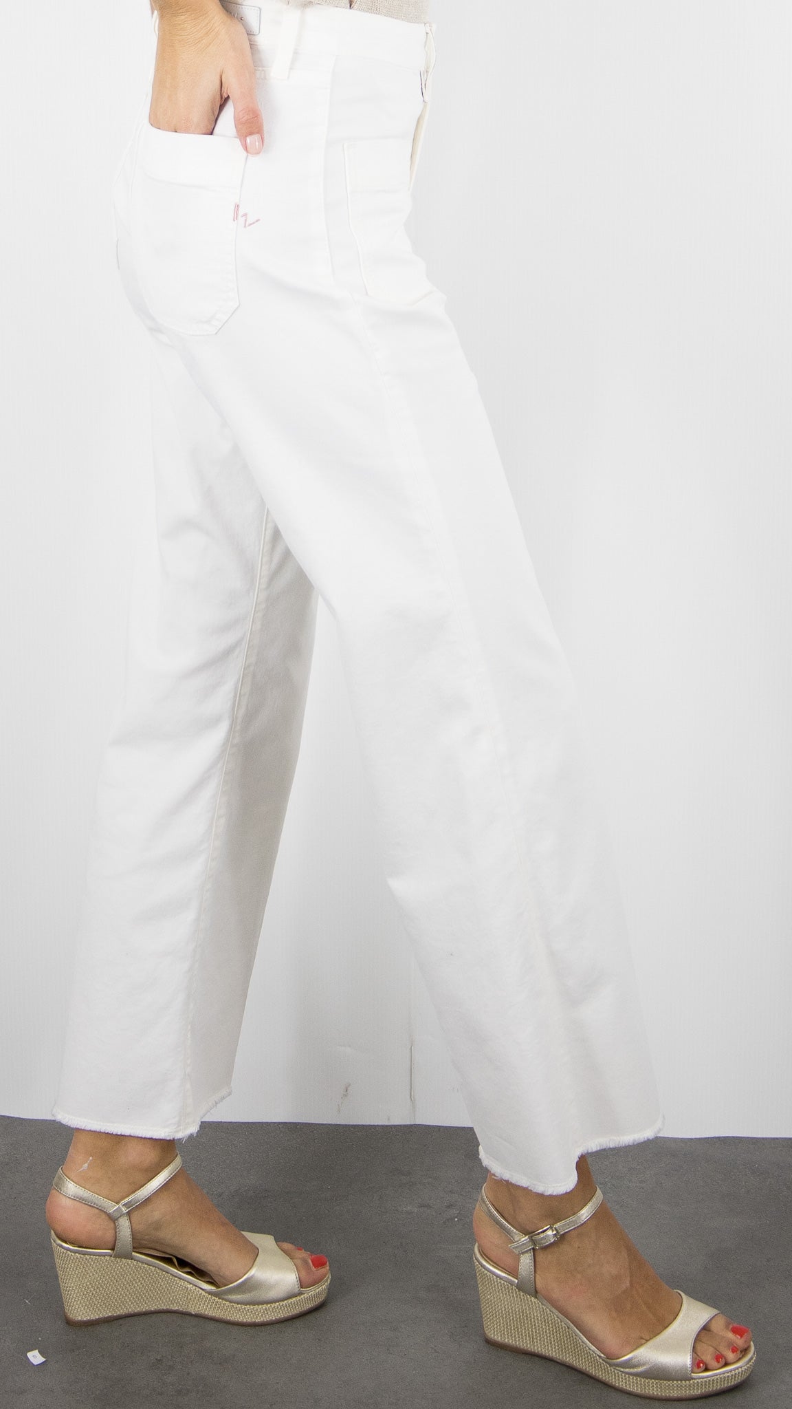PANTALON 7/8 LARGE POUR FEMME ISLOW HOPE LIGHT GABARDINE#COLOR_ECRU