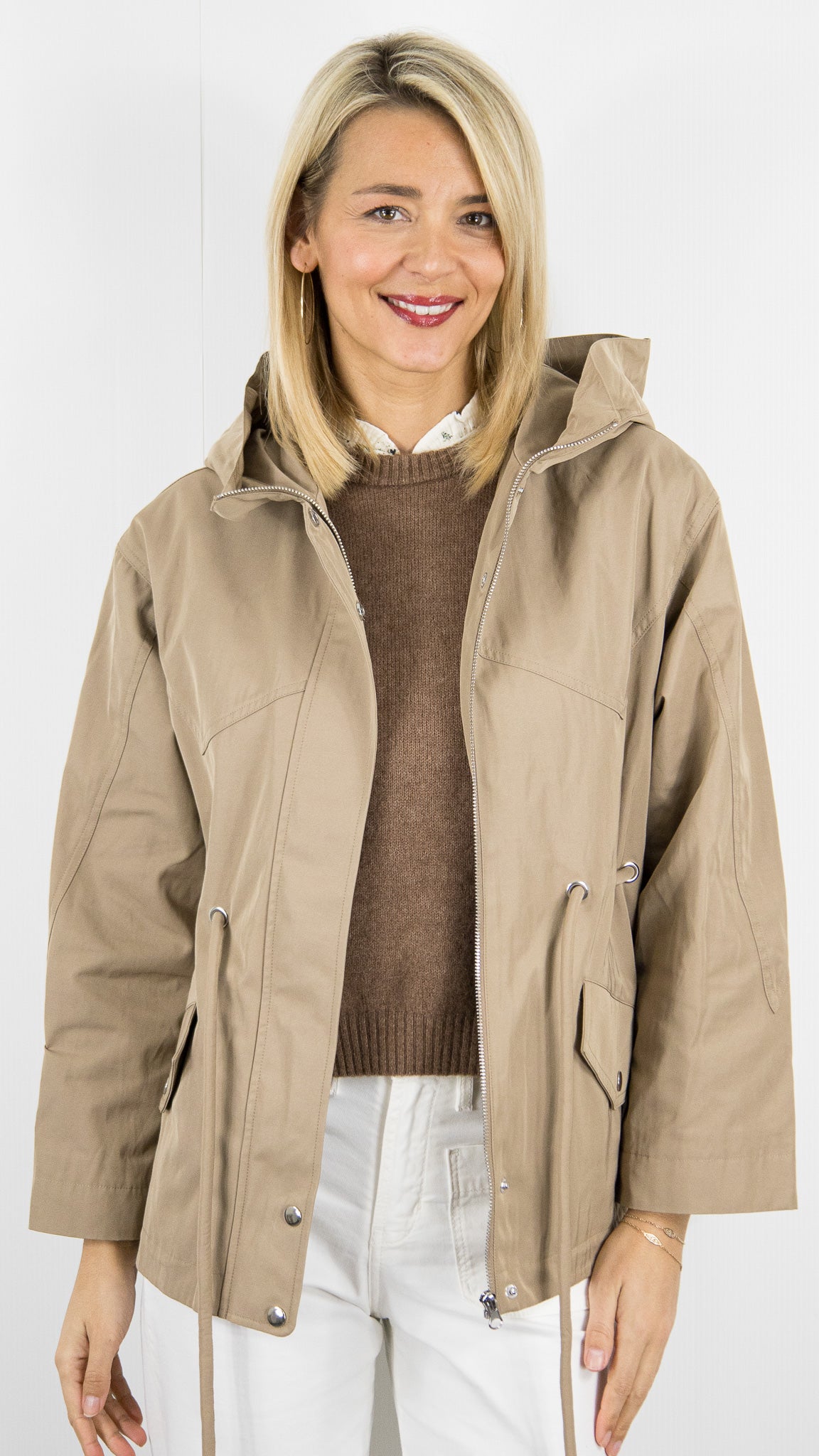 PARKA COURTE A CAPUCHE CAMEL BA&SH ILIO