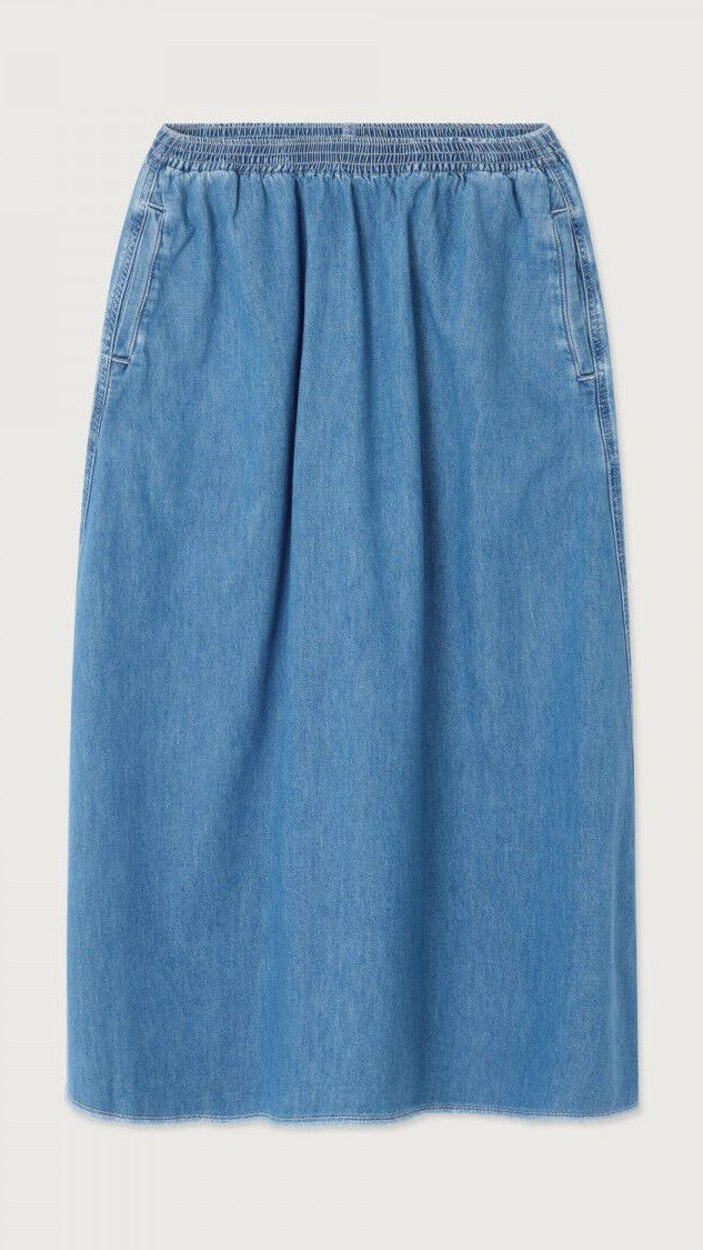 JUPE AMERICAN VINTAGE LONGUE EN JEAN MEDIUM BLUE