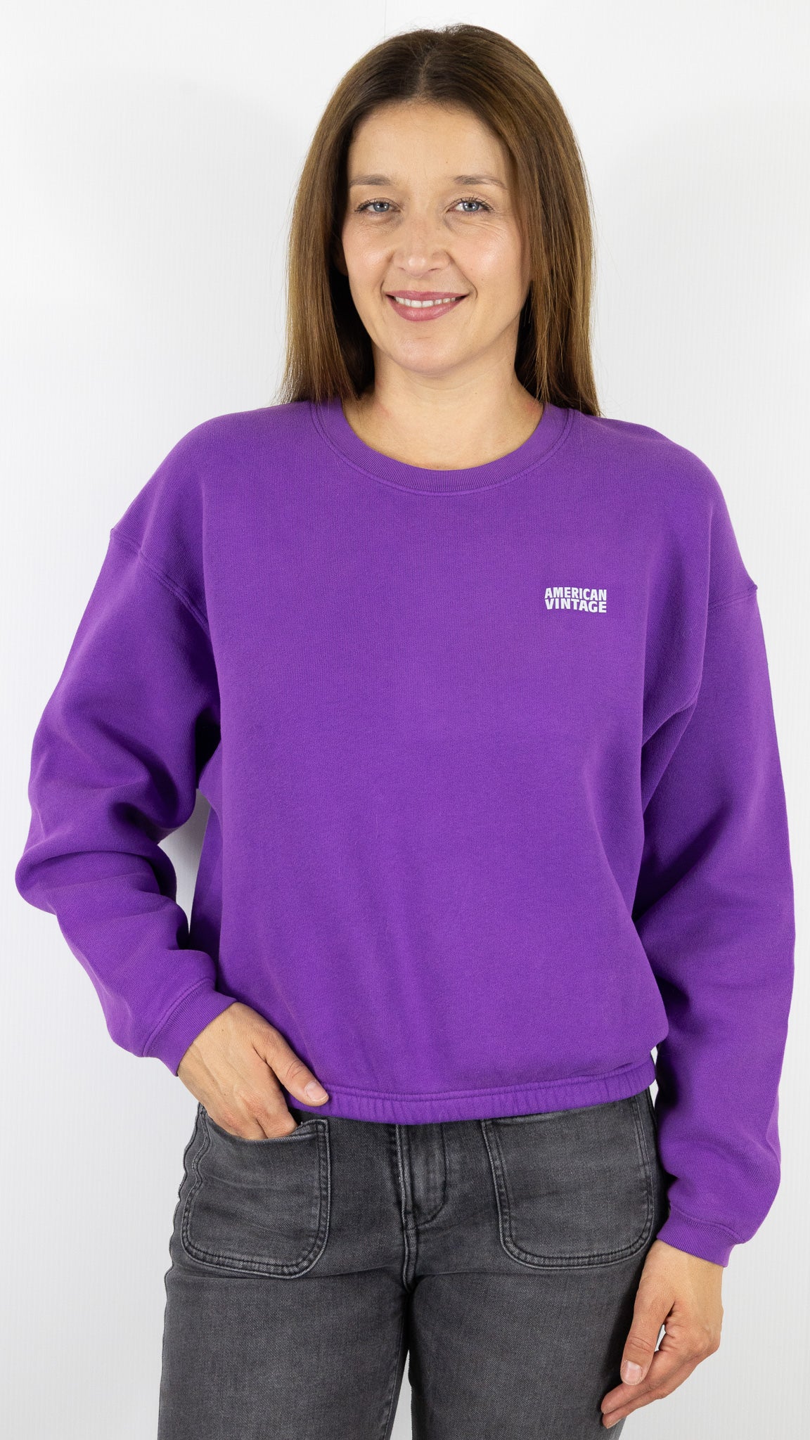 SWEAT EN COTON AMERICAN VINTAGE IZUBIRD#COLOR_COSMOS/VIOLET
