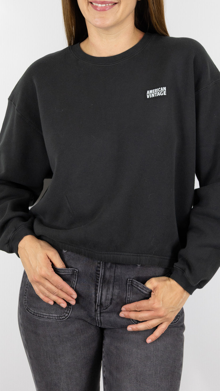 SWEAT EN COTON AMERICAN VINTAGE IZUBIRD#COLOR_REGLISSE