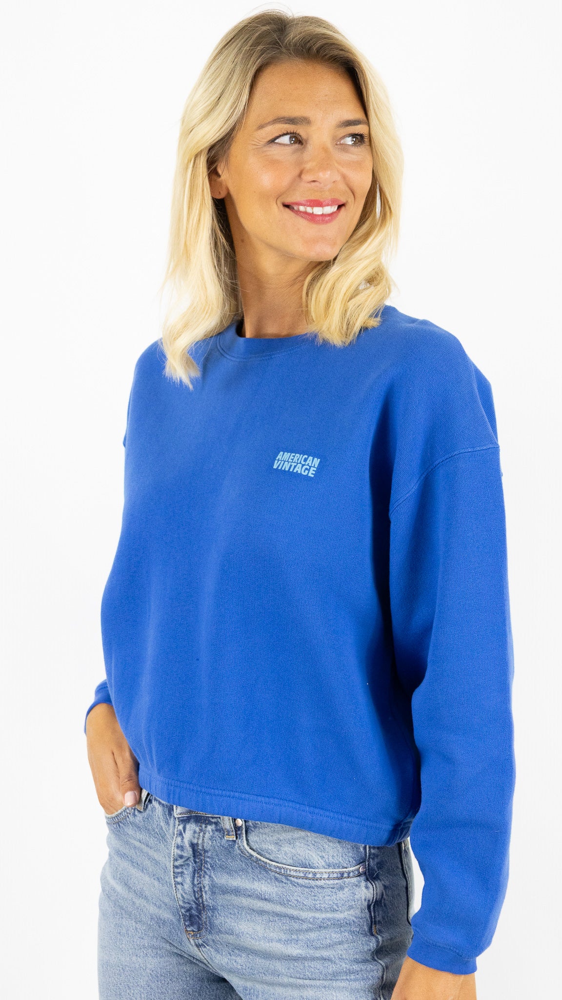 SWEAT EN COTON AMERICAN VINTAGE IZUBIRD#COLOR_REVE/OUTREMER