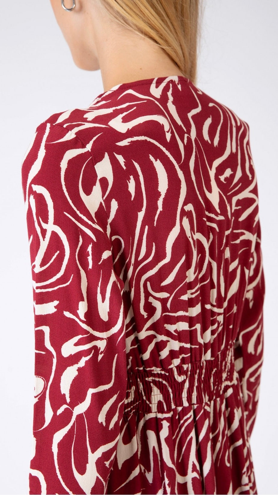 ROBE LONGUE IMPRIMEE MOLINA ANGE JUNE BORDEAUX