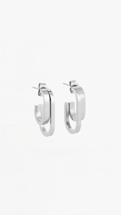 BOUCLES DOREILLES GEOMETRIQUES ZAG ARCHI ARGENT