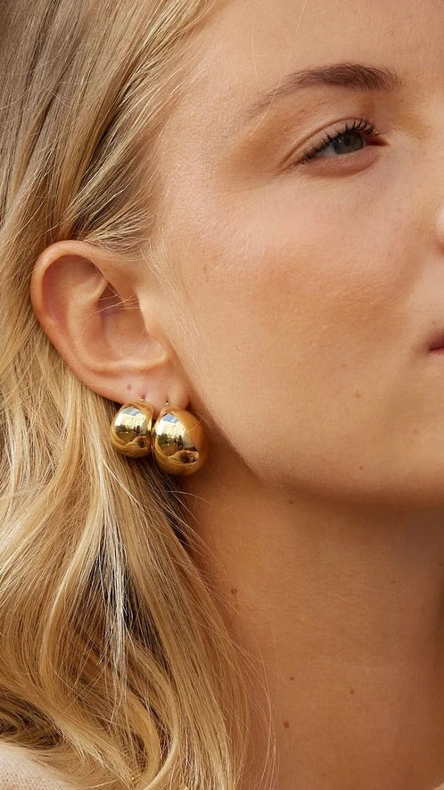 BOUCLES D'OREILLES DOREES EN ACIER CHIRURGICAL ZAG CECILIA