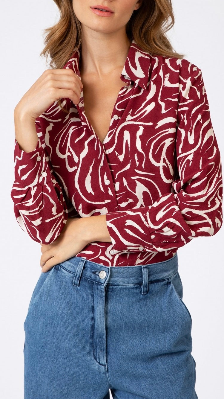 CHEMISE IMPRIMEE KRISTINE ANGE JUNE BORDEAUX