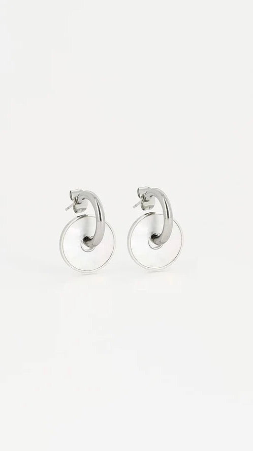 BOUCLES D'OREILLES NACREES PUNTO ZAG ARGENT