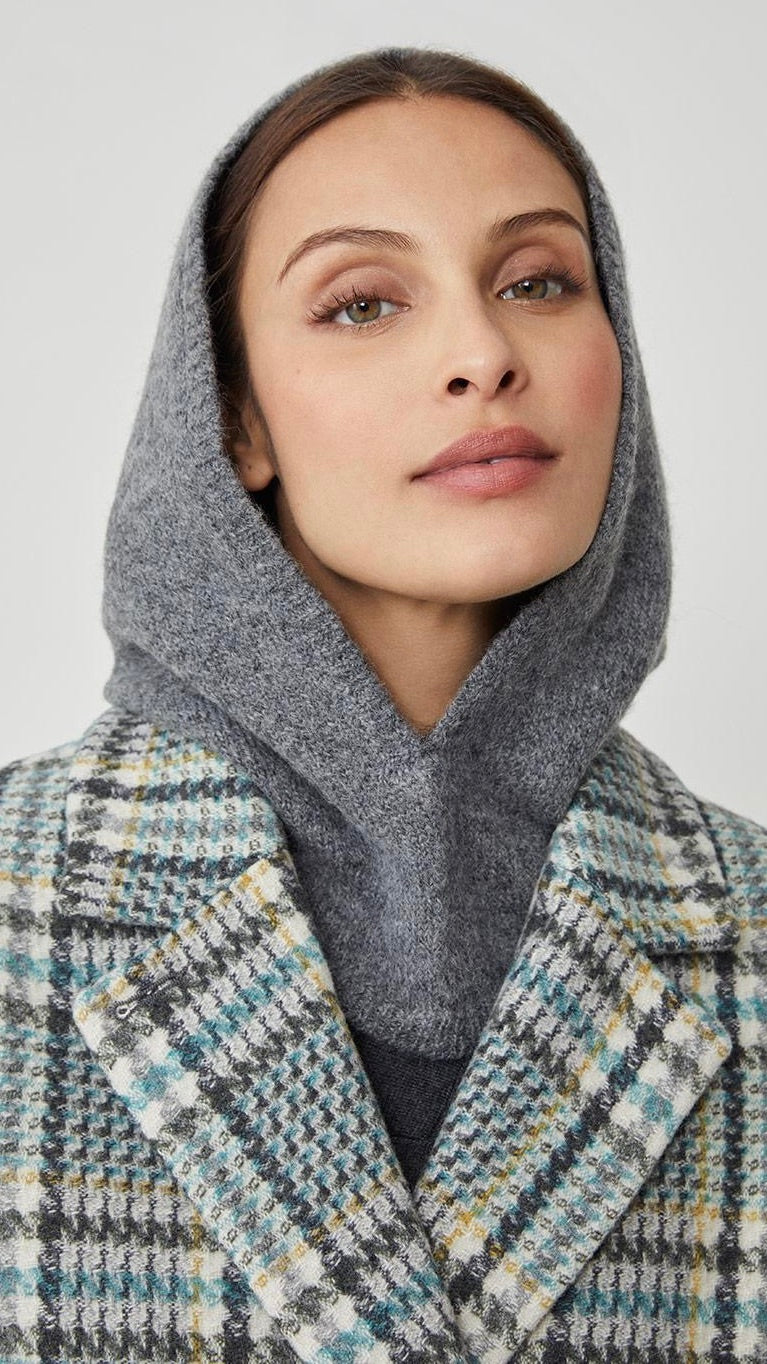 CAGOULE EN MAILLE YRIS HARRIS WILSON GRIS