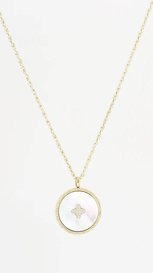 COLLIER LONG MOONFLOWER ZAG OR NACRE