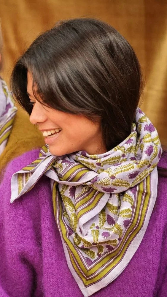 FOULARD IMPRIME ROMANTIQUE EN COTON TAMARA BELLEMME PARME