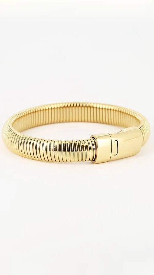 BRACELET JONC EN ACIER DORE NAJA ZAG