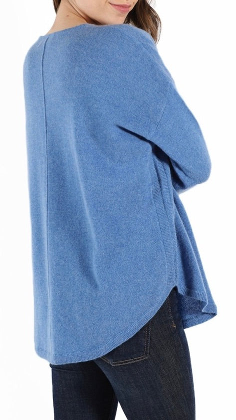 PULL OVERSIZE CACHEMIRE JARDIN PRIVE PU1205 AZUR