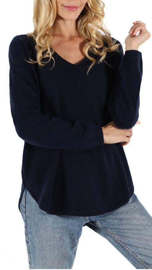 PULL OVERSIZE CACHEMIRE JARDIN PRIVE PU1205 MARINE