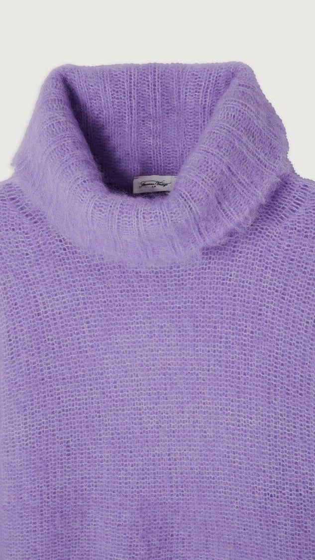 PULL COL ROULE COURT AMERICAN VINTAGE TYJI MAUVE