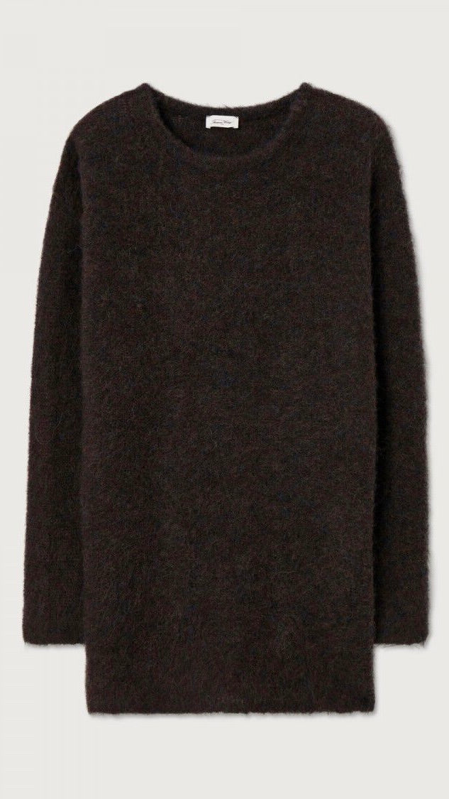 ROBE PULL EN MAILLE TYJI AMERICAN VINTAGE ECORCE CHOCO
