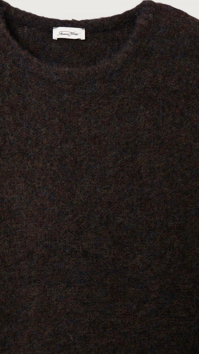 ROBE PULL EN MAILLE TYJI AMERICAN VINTAGE ECORCE CHOCO