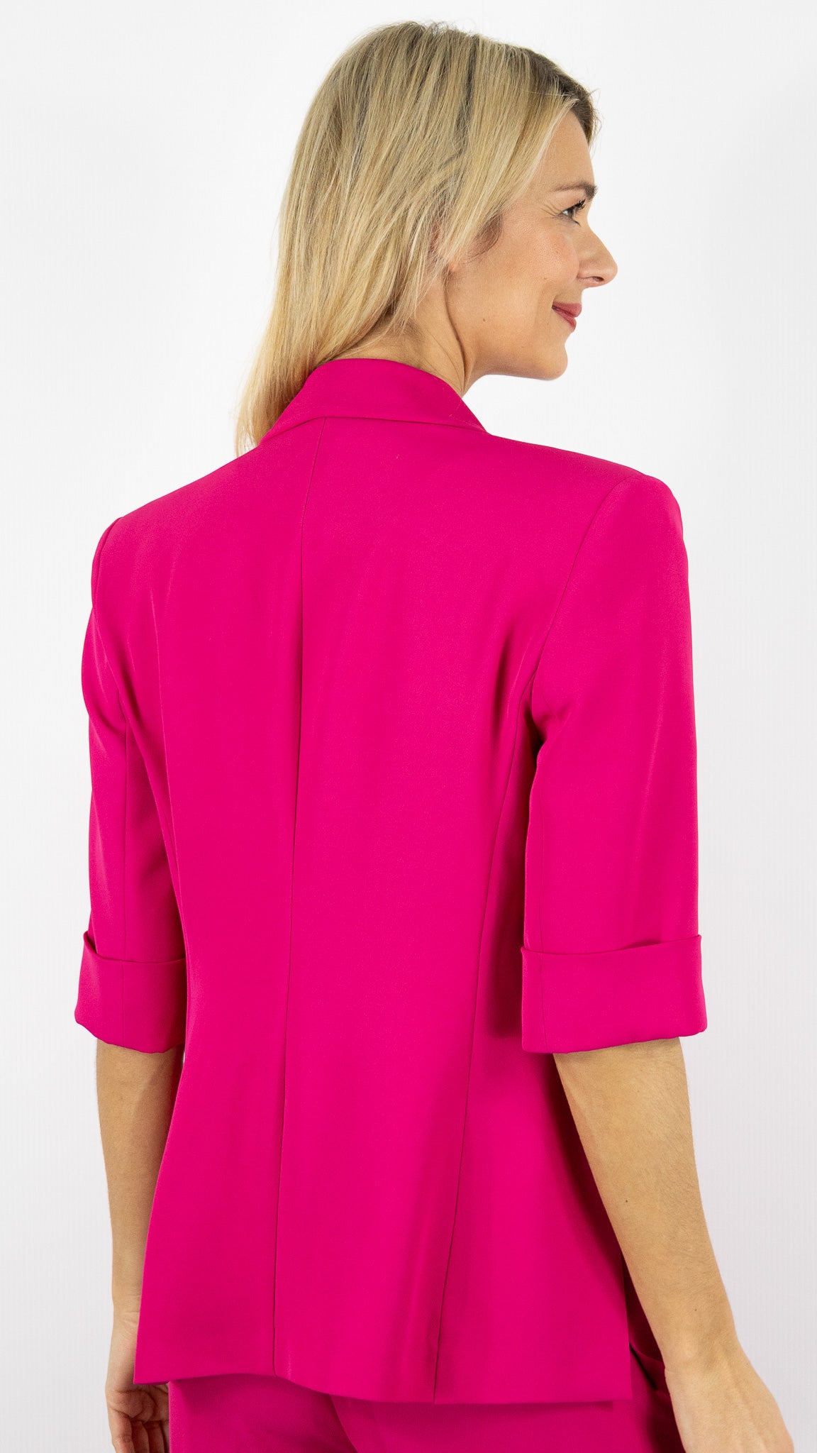 BLAZER CROISE MANCHES 3/4 IMPERIAL#color_1340/FUSHIA