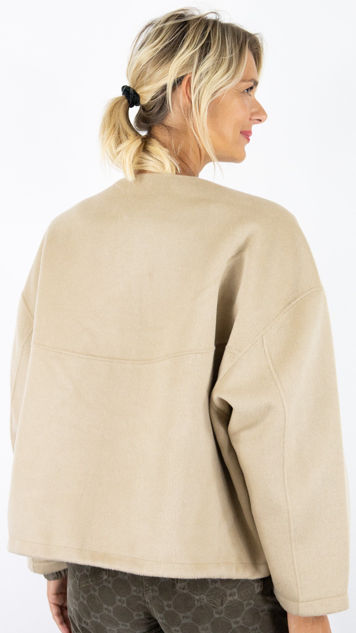 VESTE EN LAINE CAPUCHE AMOVIBLE BEIGE BLONDE N°8 JERRY