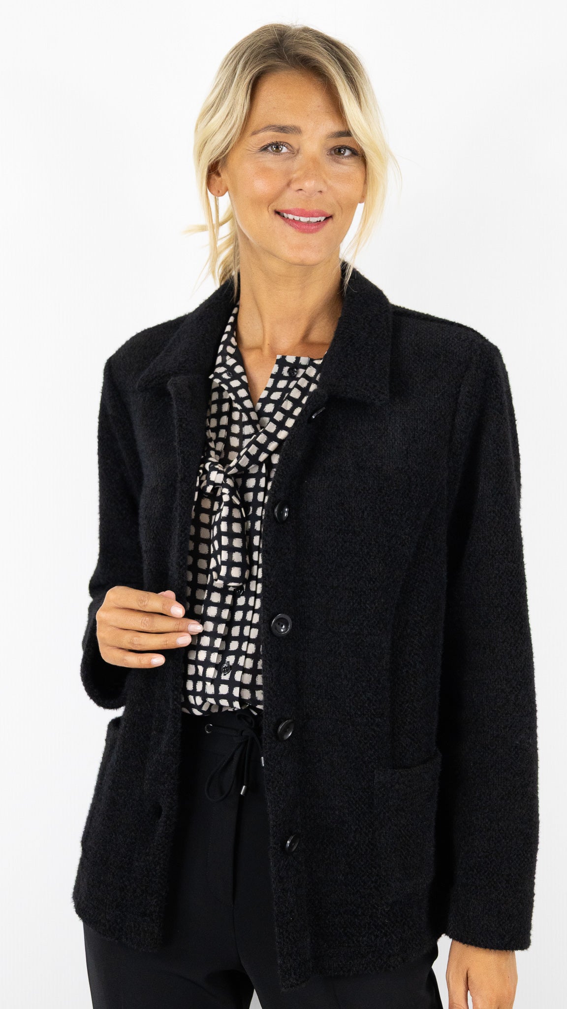 VESTE MAILLE POILUE POUR FEMME SOMMERMANN 4854/12 JOHANNA#COLOR_300/NOIR