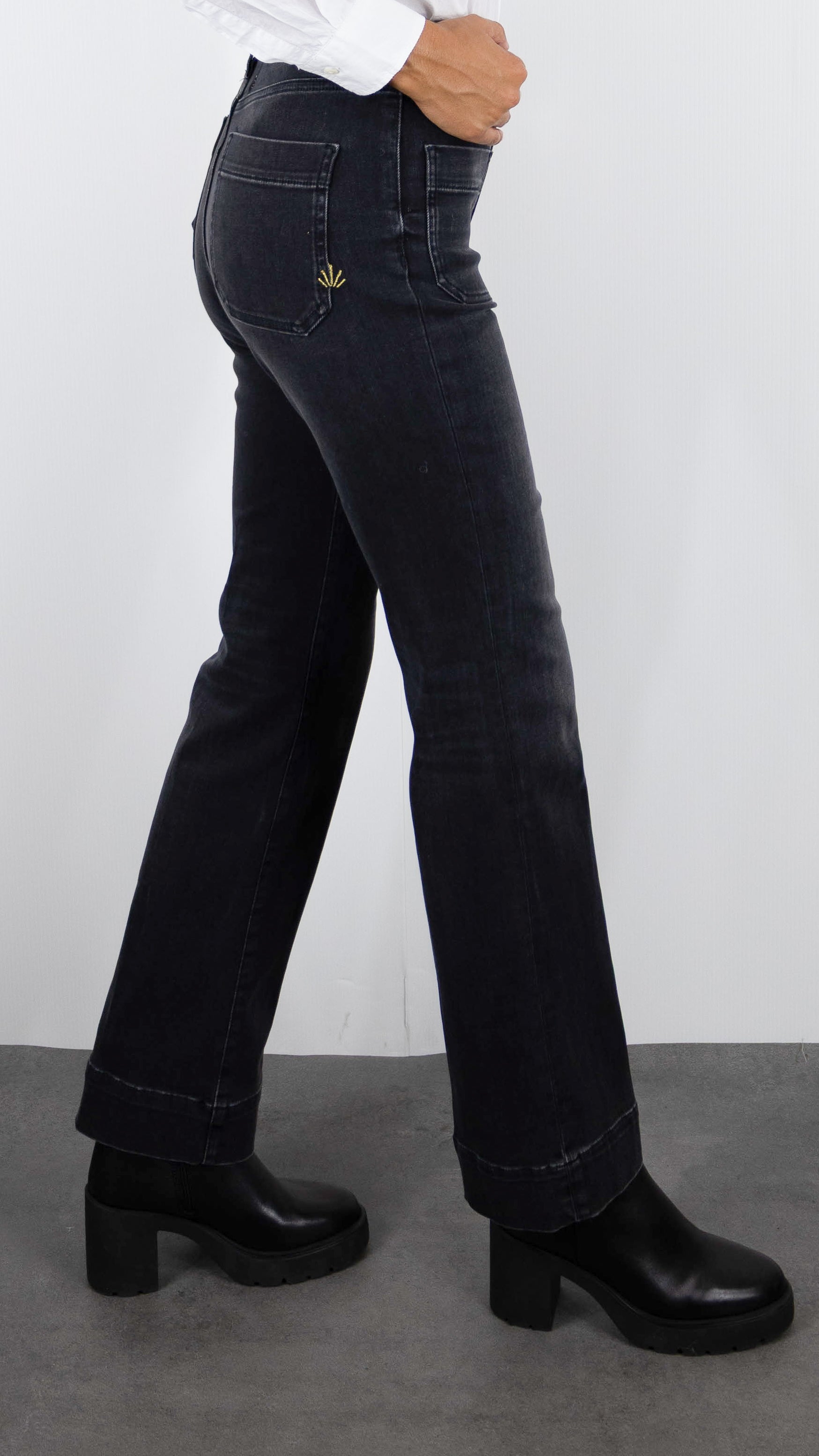 JEANS FALRE TAILLE HAUTE POUR FEMME DENIM STUDIO JOSH BLACK CACHEMIRE DENIM