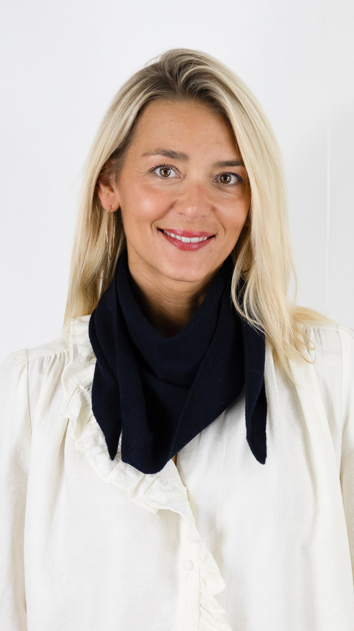 ECHARPE PETIT TRIANGLE EN LAINE VOUS 678441#COLOR_551/BLEU FONCE