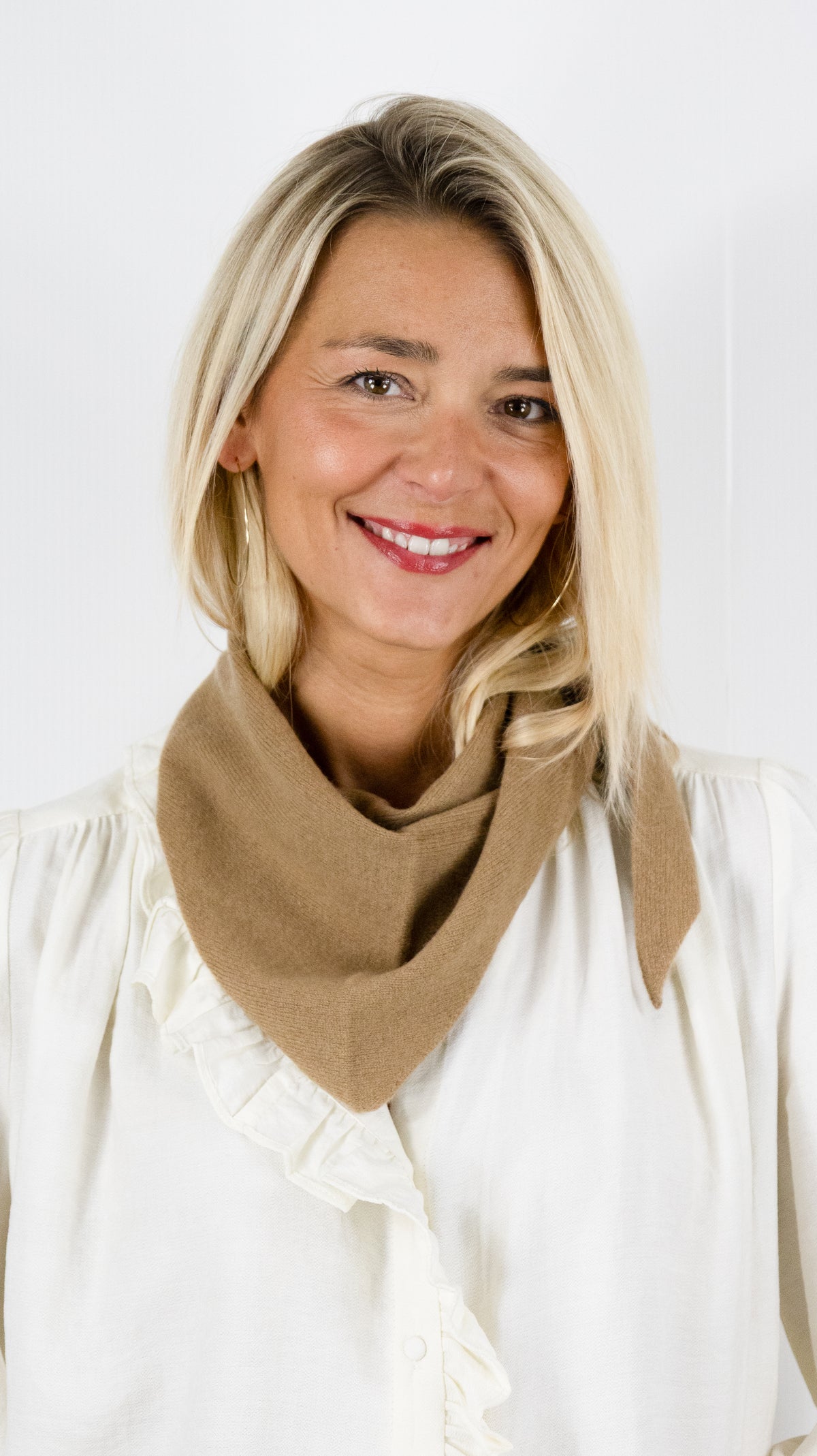 ECHARPE PETIT TRIANGLE EN LAINE VOUS 678441#COLOR_750/MARRON FONCE