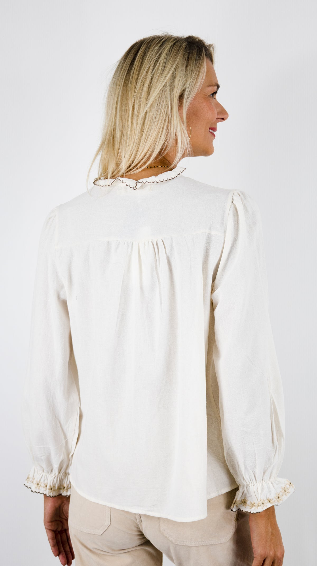 CHEMISIER FLEURI BRODE EN COTON POUR FEMME SO SWEET CH716