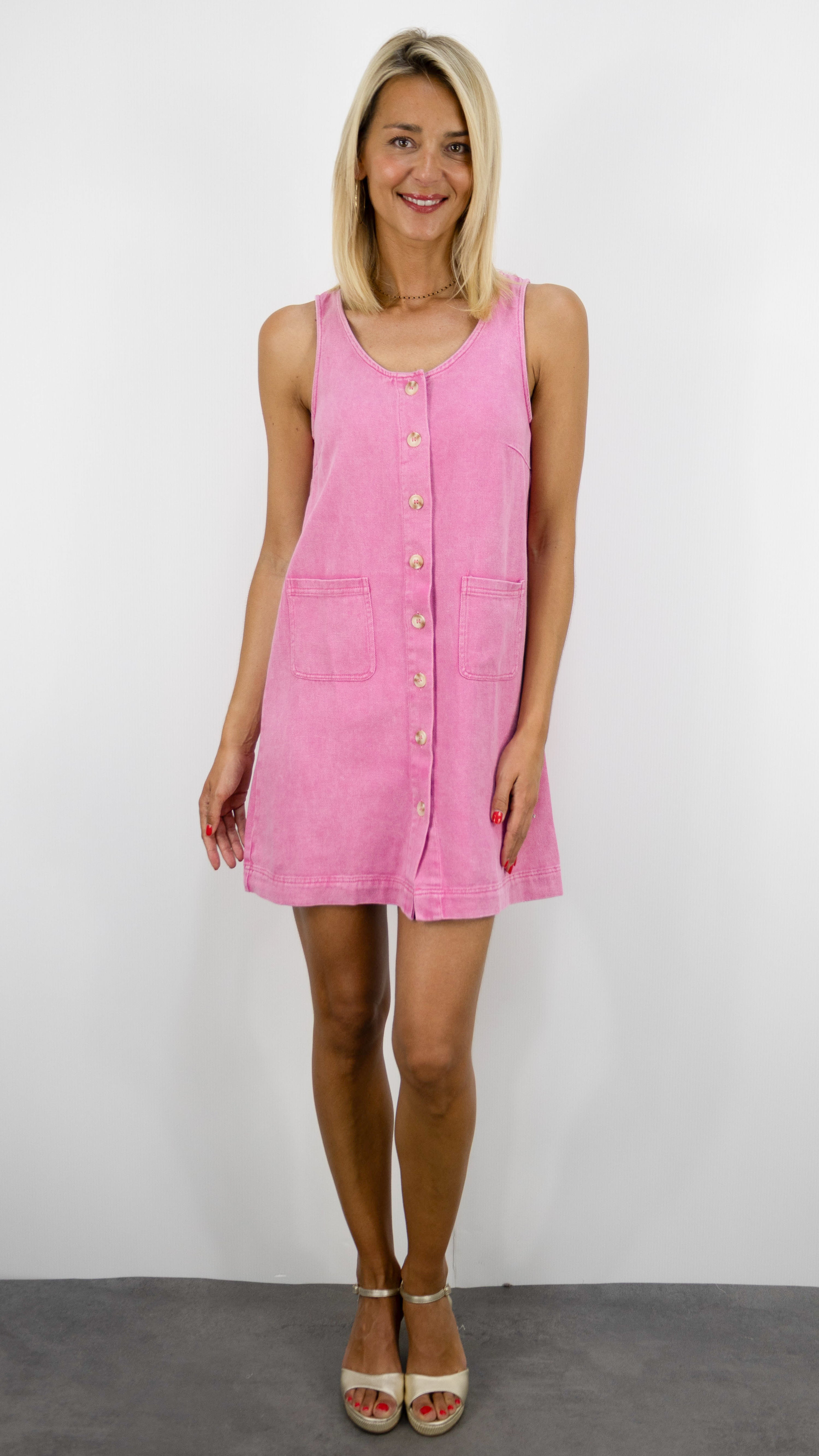 ROBE D'ÉTÉ DEBARDEUR STYLE CHEMINE ROSE KILKY JP3680