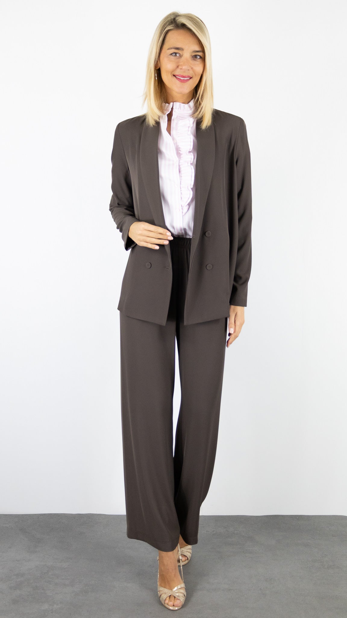 BLAZER CROISE FLUIDE MORO CHOCO FEMME IMPERIAL JV06KDF