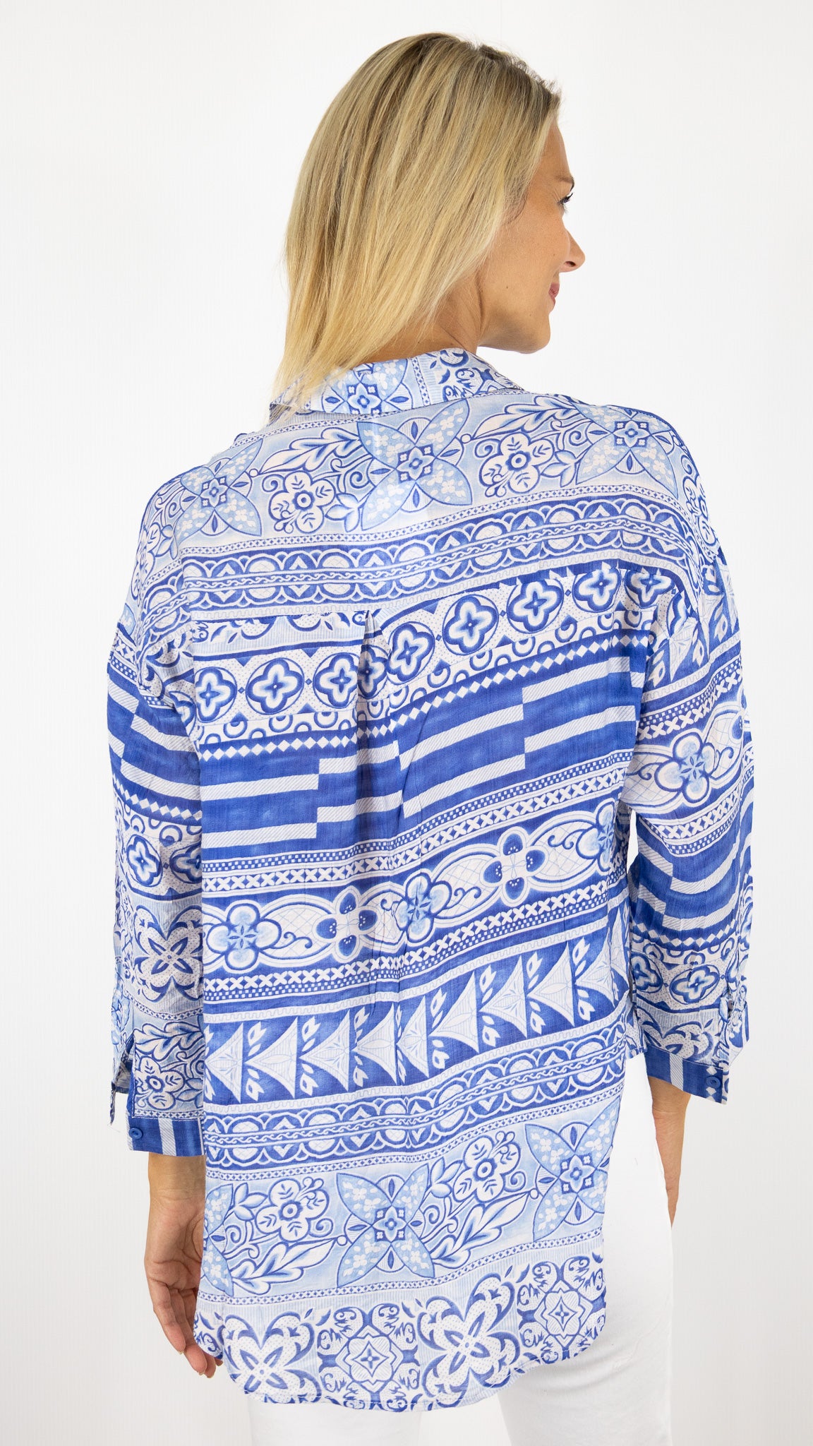 CHEMISE IMPRIMEE CC FASHION CAMEL LEGER CC FASHION K8149#COLOR_BLEU ELEC