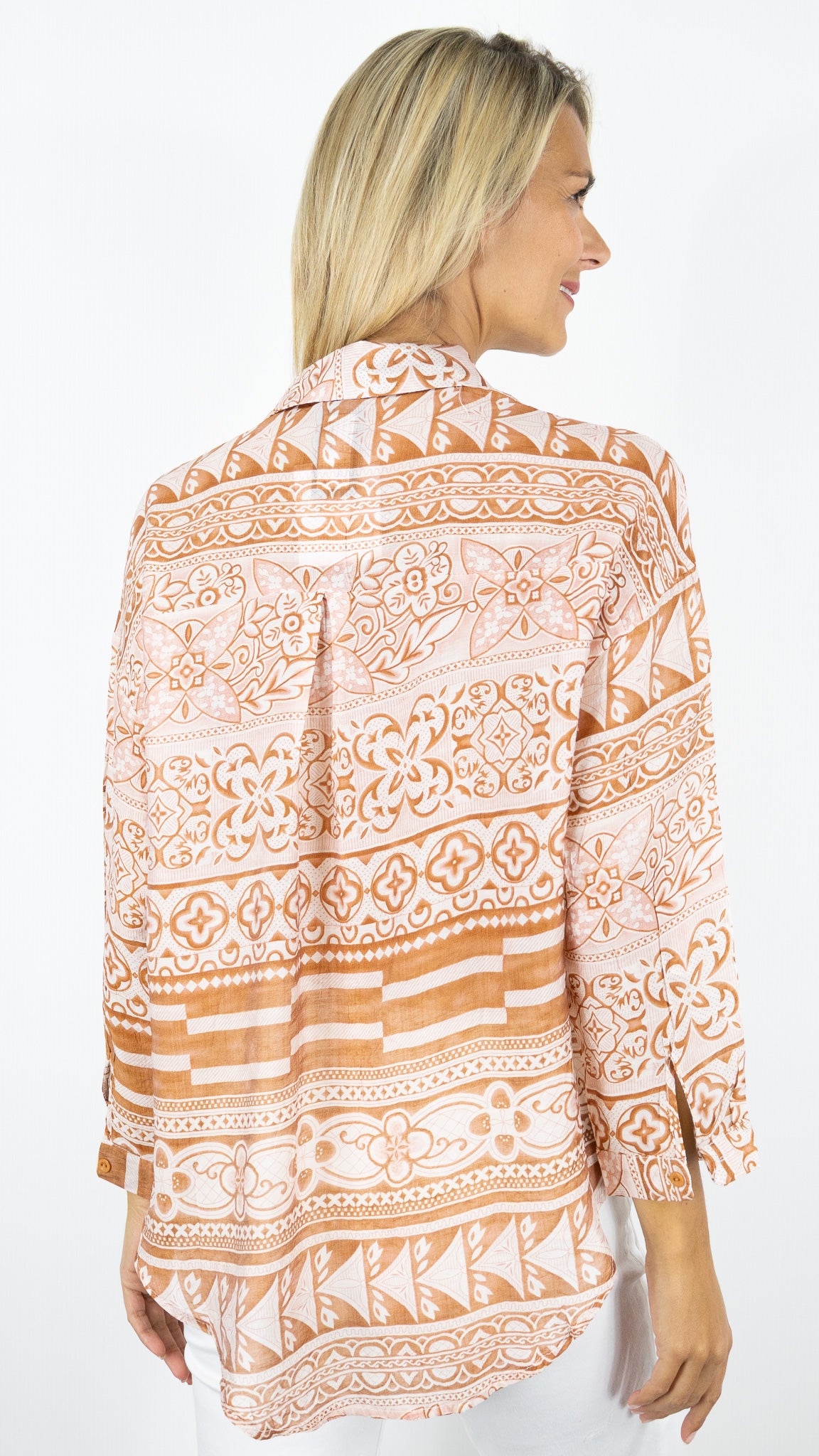 CHEMISE IMPRIMEE CC FASHION CAMEL LEGER CC FASHION K8149#COLOR_CAMEL