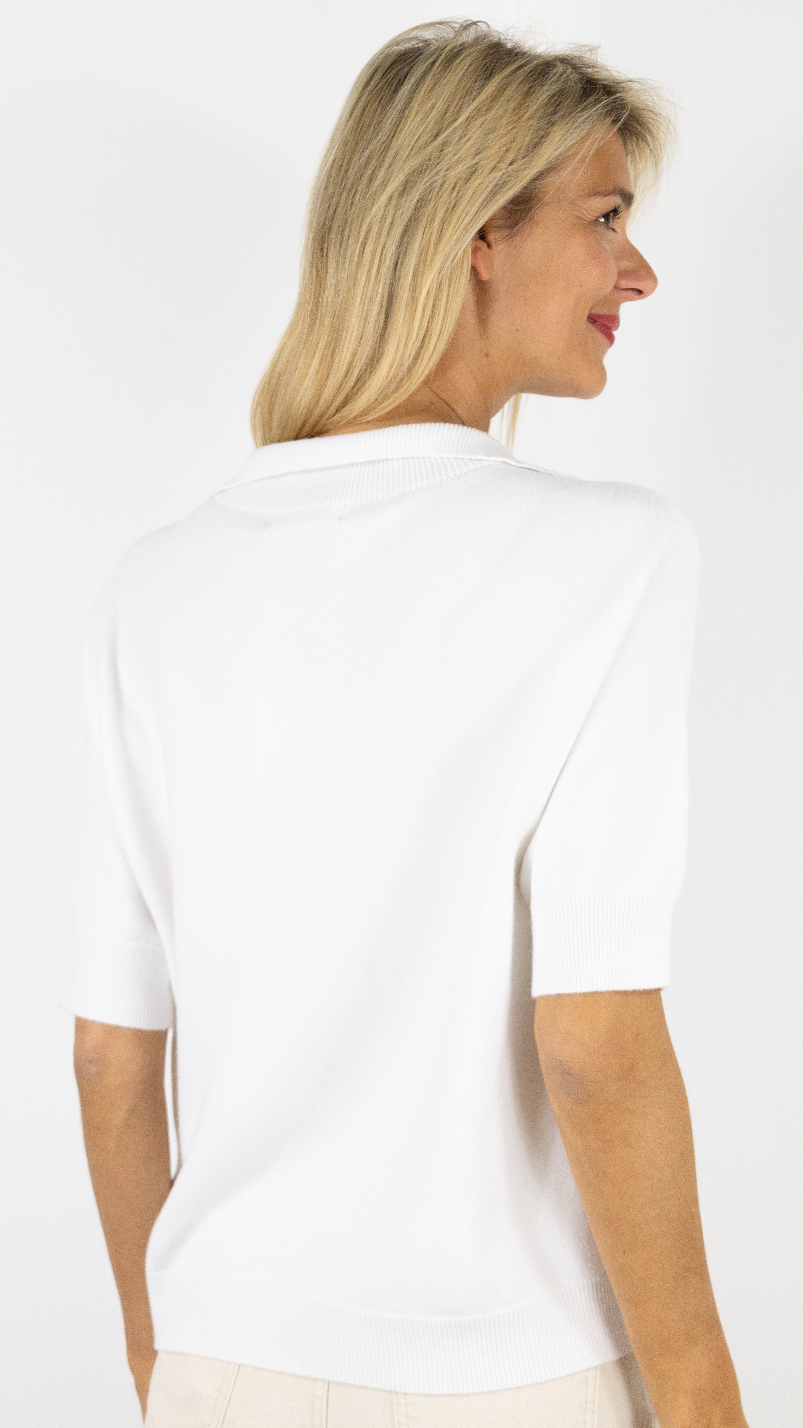 PULL POLO ALEXANDRE LAURENT K8423#COLOR_BLANC