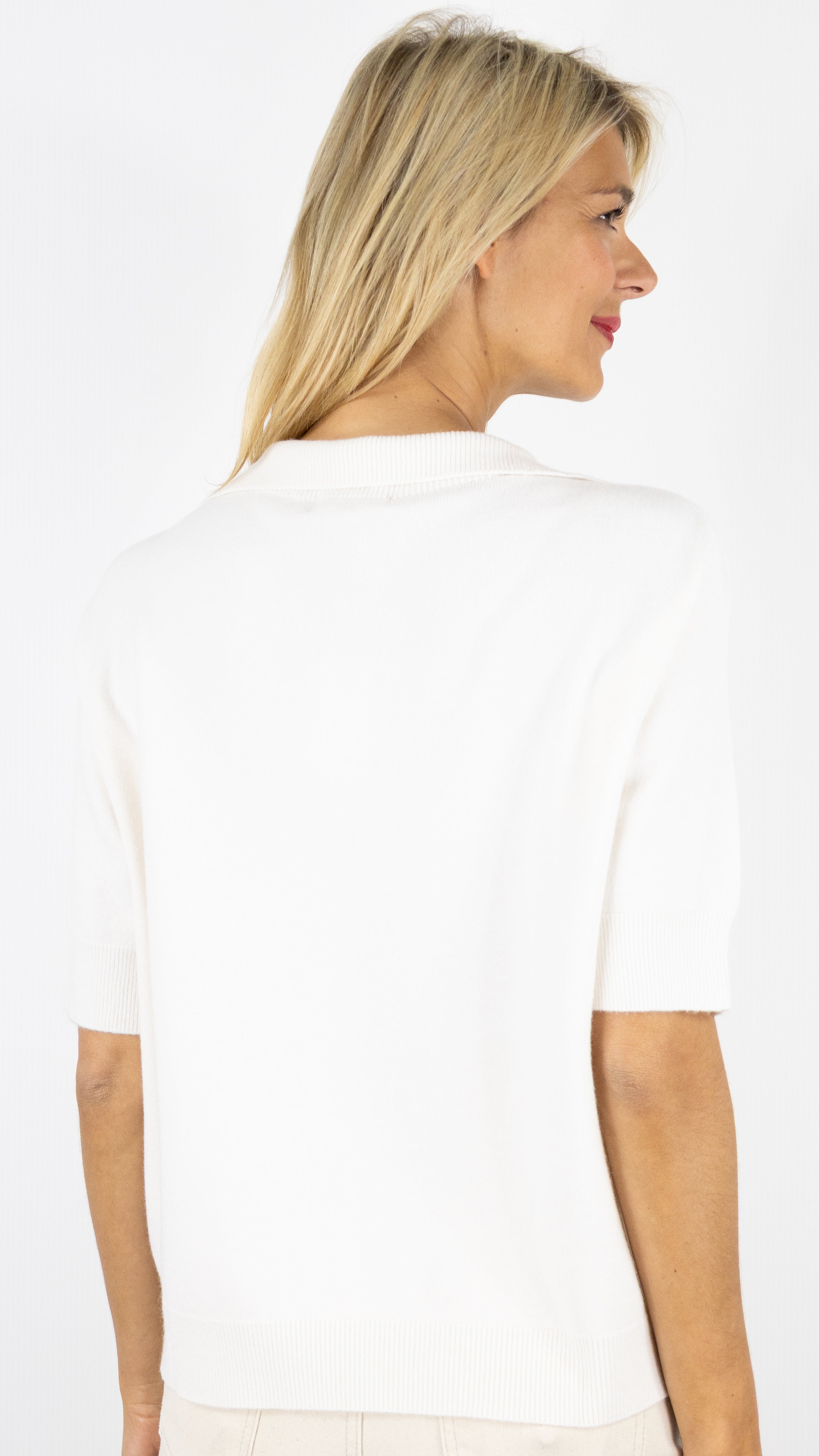 PULL POLO ALEXANDRE LAURENT K8423#COLOR_ECRU