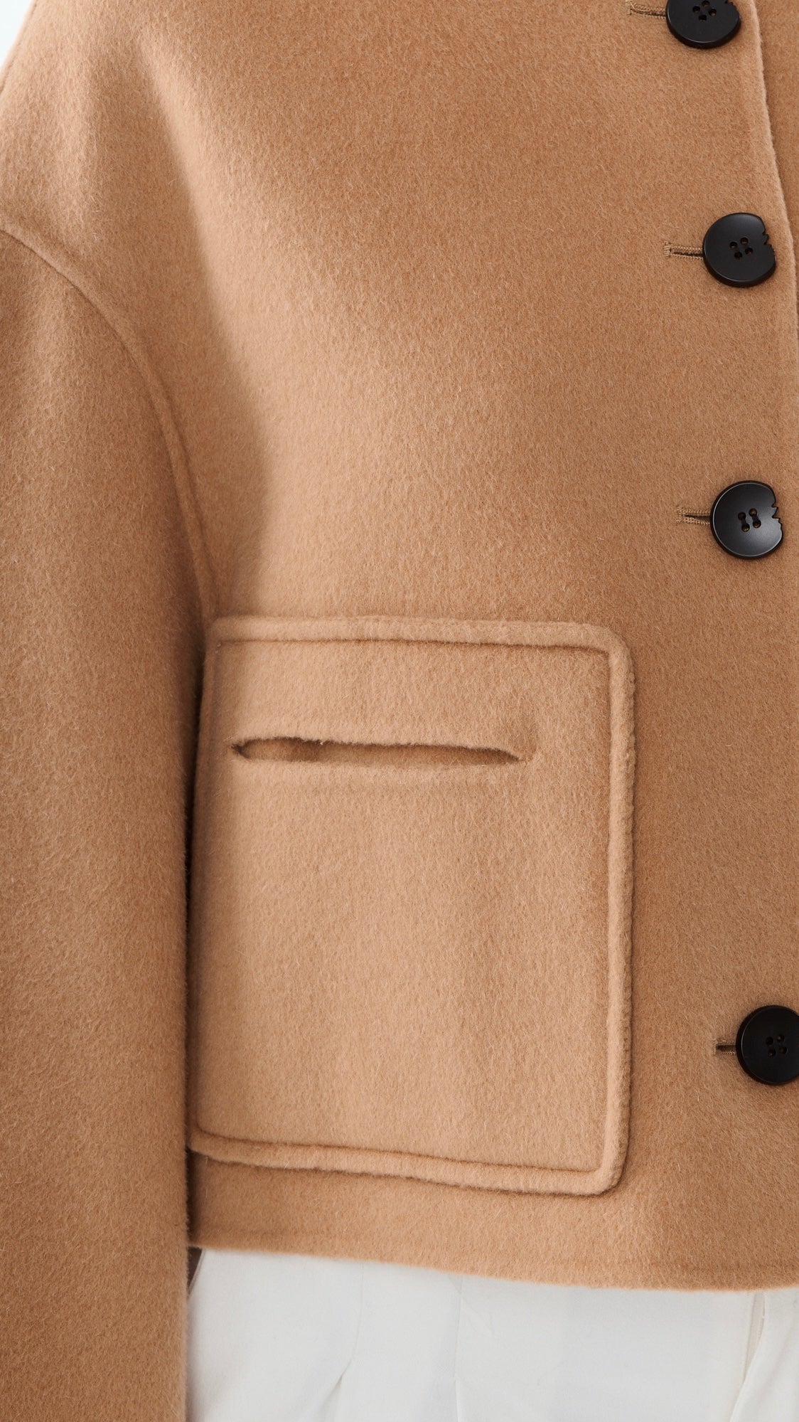 VESTE COURTE EN LAINE TISSU DOUBLE FACE POUR FEMME GIOVANNI KAREN#COLOR_CAMEL
