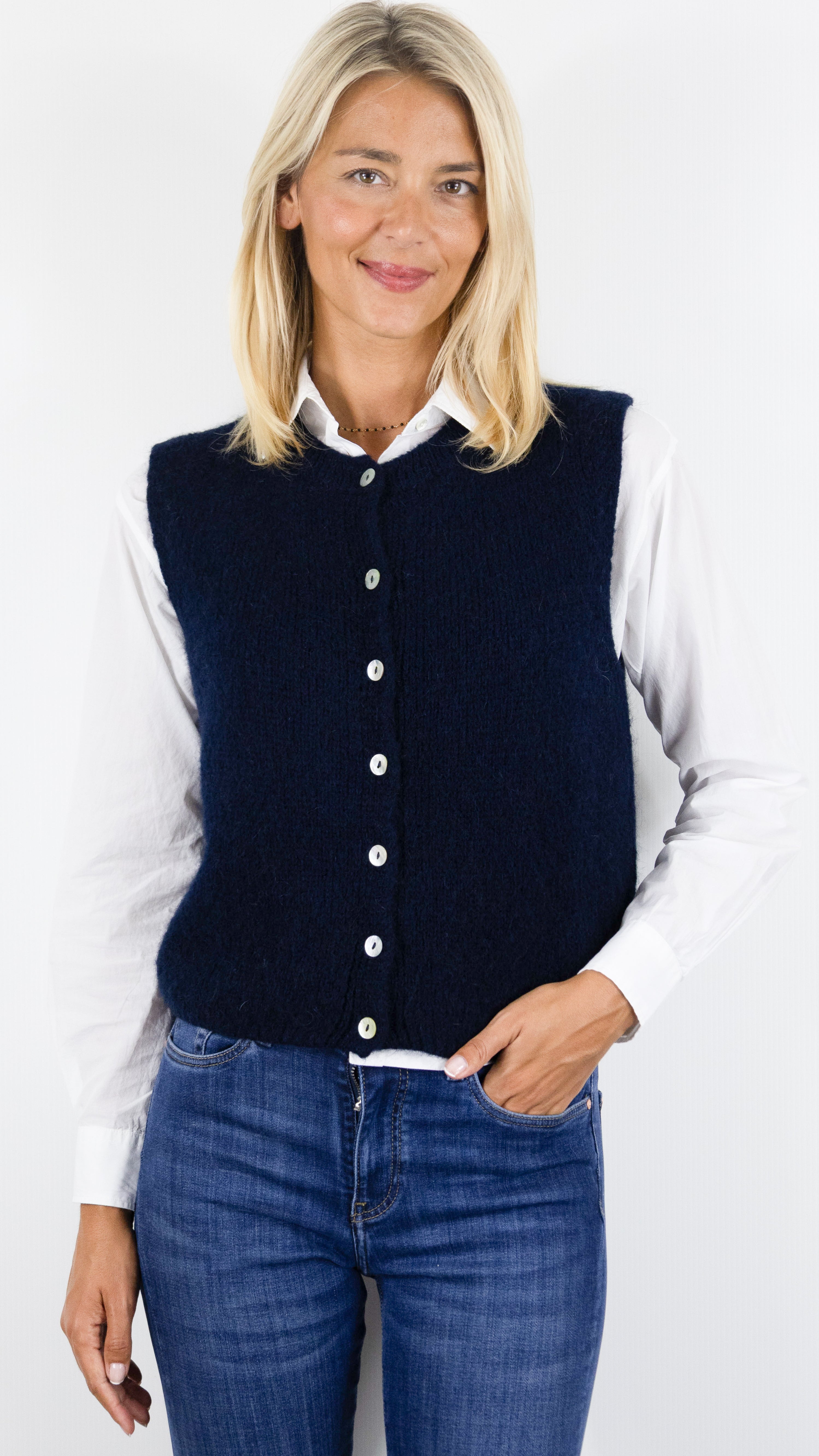 GILET SANS MANCHES EN KID MOHAIR POUR FEMME NAIS KM25069#COLOR_MARINE