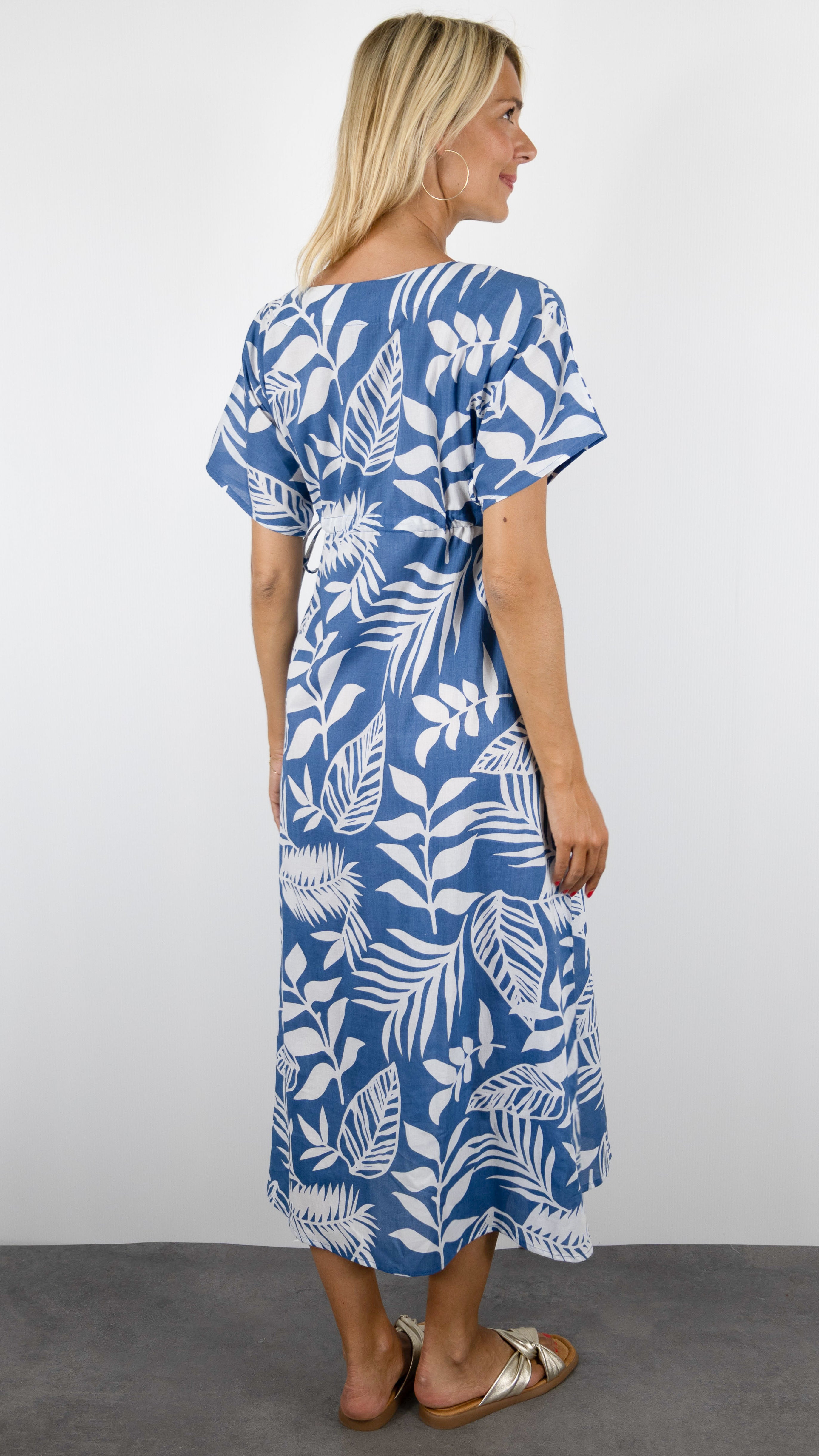 ROBE LONGUE FLEURI BLEU TERRE ROUGE LA500