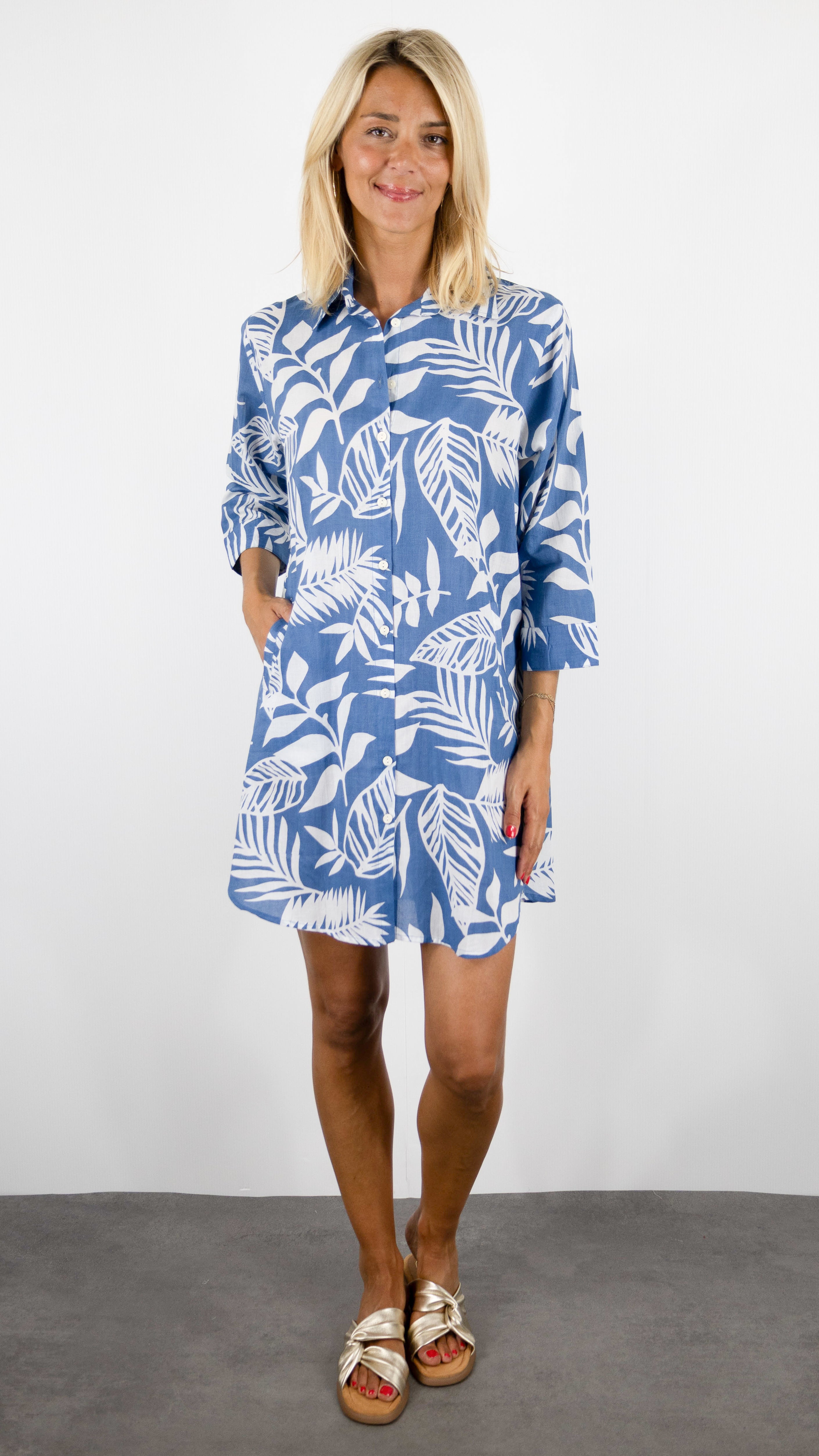 ROBE TUNIQUE IMPRIMEE EN COTON TERRE ROUGE LA2524#COLOR_6J22/PETROL